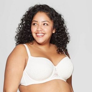 ♥️NWT - Auden - Women's Plus Size Lightly Lined Balconette Bra - Gesso White